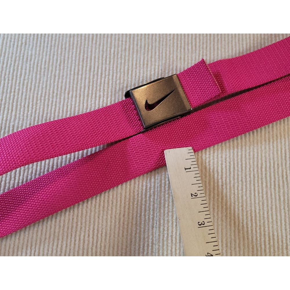 Nike Womans Y2K Hot Neon Pink Belt adj buckle stainless steel flip tight 46in